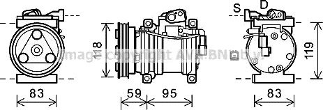 AC-kompressor PRASCO KAK200