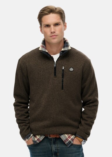 Superdry STORM FLEECE HALF ZIP Storm Olive Green Grit 2XL Sweatshirts