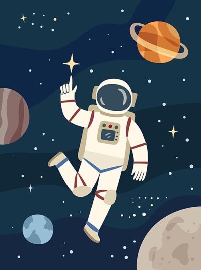 Plakat Astronaut i verdensrommet