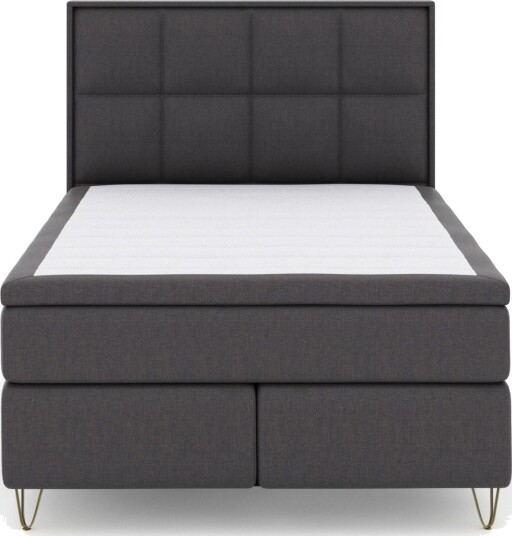 Select No 5 Komplett Sengepakke 140x200 Fast Watergel Mørkegrå/V formede Metallben