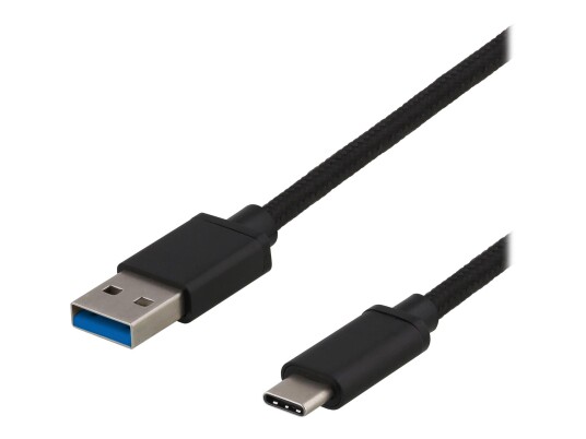 Deltaco USB 3.1 Gen 1 USB A til C Kabel 50 cm Svart Deltaco USB 3.1 Gen 1 USB A til C Kabel 50 cm Svart