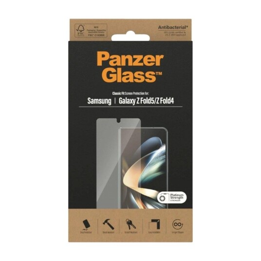 PanzerGlass Classic Fit Skjermbeskyttelse for Samsung Galaxy Z Fold5/Z Fold4 - Gjennomsiktig