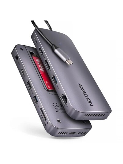 AXAGON Gen2Combo 12 in 1 USB C Hub Black HMC 12GM2 AXAGON Gen2Combo 12 in 1 USB C Hub Black HMC 12GM2