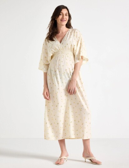 Lindex Mom Short Sleeved Midi Dress Yellow L Lindex Mom Short Sleeved Midi Dress Yellow L