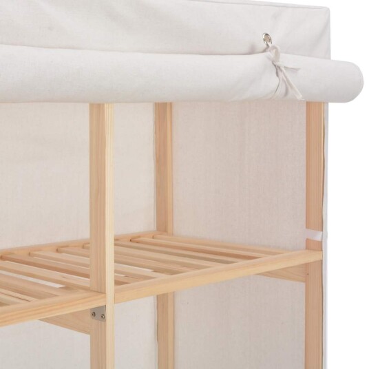 vidaXL Garderobeskap hvit 200x40x170 cm stoff