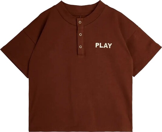 Mini Rodini Play Emb Ss Grandpa   Brown   116/122