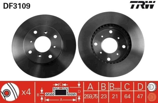 Bremseskive TRW DF3109