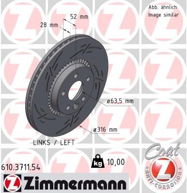 Bremseskive ZIMMERMANN 610.3711.54