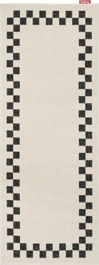 Carpretty Catwalk Check Border Teppe Antrasitt / Creme