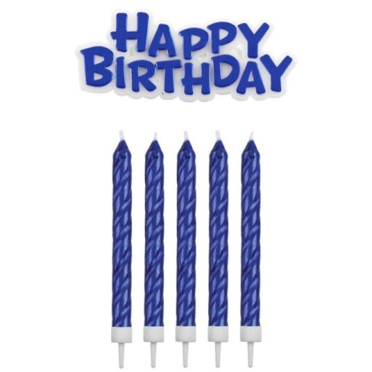 Pme Kakelys Og Happy Birthday Blå Pk/17 Pme Kakelys Og Happy Birthday Blå Pk/17