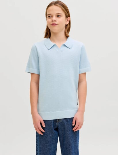 Jack & Jones Jprblamilano Spring Knit Split Nec Jnr Blue 140