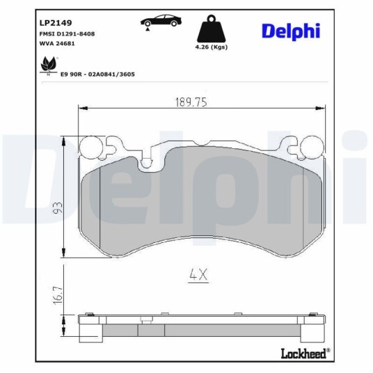 Bremseklosser DELPHI LP2149 Bremseklosser DELPHI LP2149