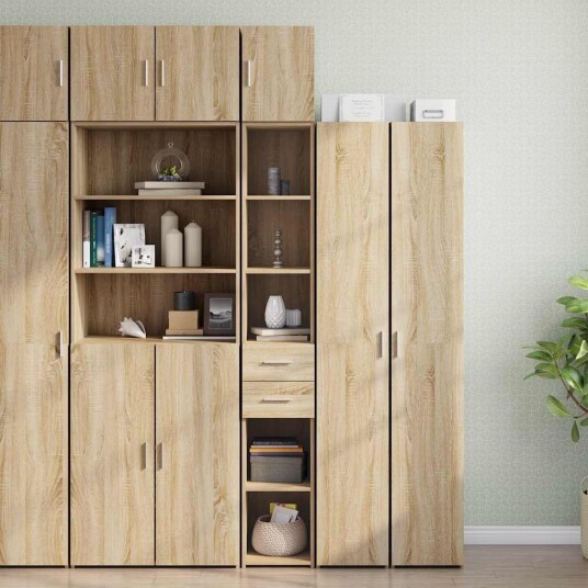 Smalt oppbevaringsskap sonoma eik 30x42,5x225 cm konstruert tre 8721102653575