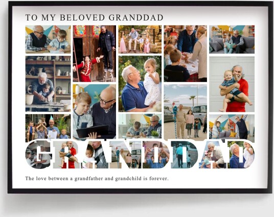 Personalisert Plakat   Fotokollasj for Bestefar
