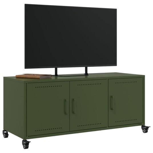  TV-benk olivengrønn 100,5x39x43,5 cm stål 8721102635311