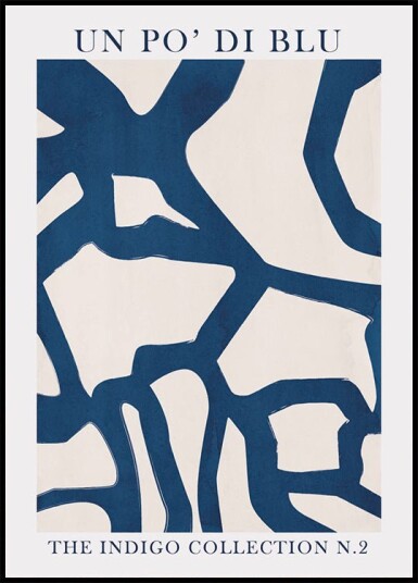 Indigo Flow Abstract Shapes in Blue and White Plakat Plakat / 100x150cm