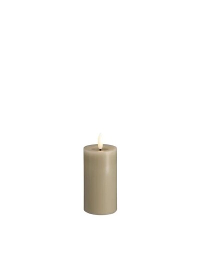 Moods & More LED pillar candle   Melted Kit grey   49x100 m