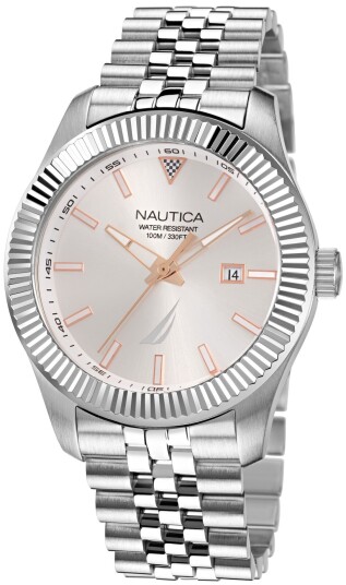 Nautica Herreklokke NAPPBS250 Pacific Beach Sølvfarget/Stål Ø43 mm