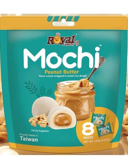 Royal Family Mochi Peanut Butter Mochi med Peanøttsmørsmak 120 gram Taiwan