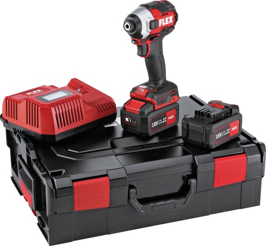 Flex Slagskrutrekker ID1/4"" 18.0-Ec-Hd Set Med 2 Stk 5,0 ah Batterier, Lader
