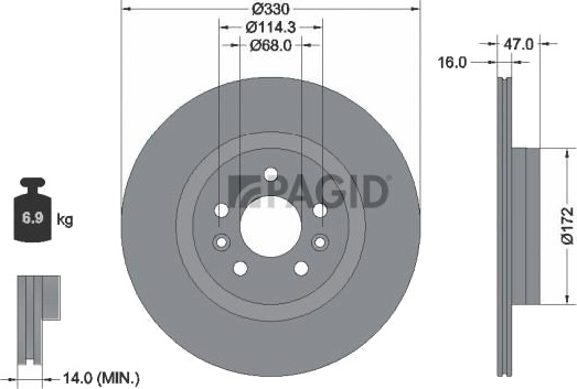 PAGID 56518NC Bremseskive PAGID 56518NC Bremseskive