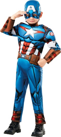 Marvel Avengers Deluxe Kostyme Captain America 3-4 år Marvel Avengers Deluxe Kostyme Captain America 3-4 år