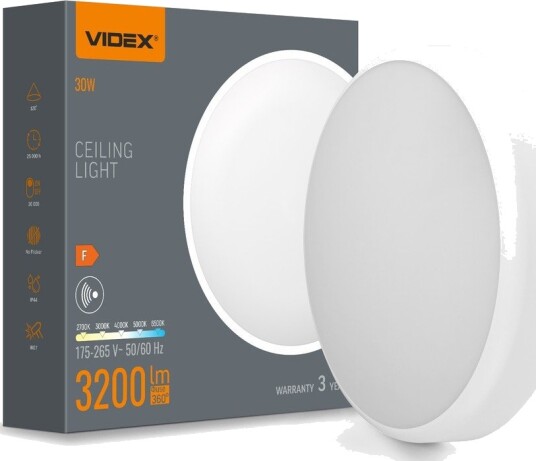 30W LED taklampe med sensor   5CCT hvit kant innebygd bevegelsessensor   Kulør : Nøytral
