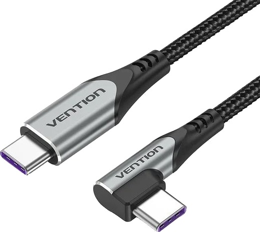Usb-C Til Usb-C R.Angle Kabel 1 M Grå Takhf Vention Usb-C Til Usb-C R.Angle Kabel 1 M Grå Takhf Vention