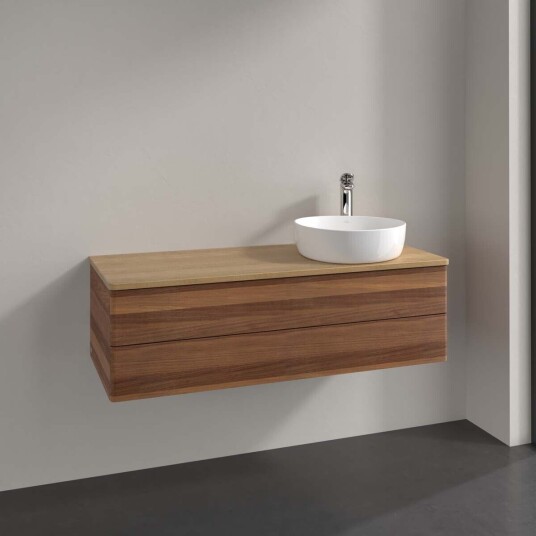Villeroy & Boch Antao Servantskap med 2 skuffer 120x50x36 cm m/lys Valnøtt/Eik