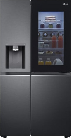 LG GSXV90MCAE Side-by-Side Kjøleskap med Vannautomat og Isdispenser - 635 Liter - Svart Rustfritt Stål