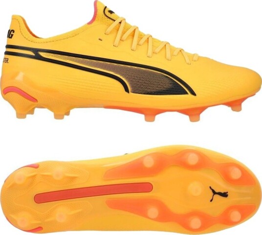 PUMA King Ultimate FG/AG Forever Faster Solstrøm/PUMA Svart/Solnedgangsglød Kvinner størrelse 37½