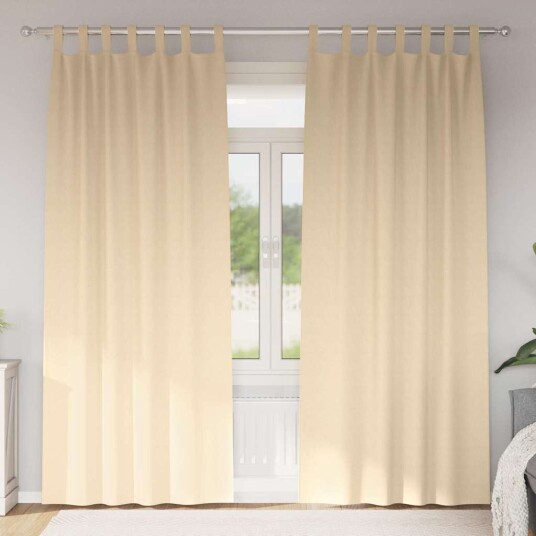 Gardiner med gardiner 2 pcs Krem 245x140cm Polyester