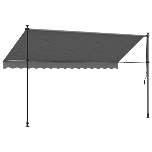 Uttrekkbar markise antrasitt 350x150 cm stoff og stål
