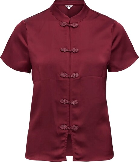 Object Objalma Cap Sleeve Top E Div BURGUNDY 38