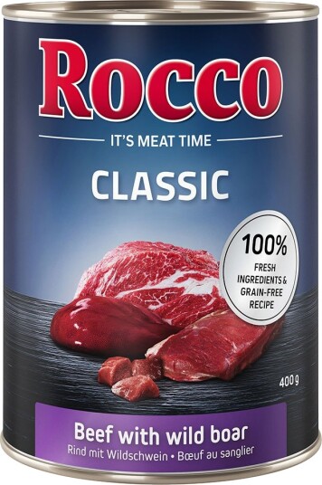Rocco Classic Våtfôr Storfekjøtt & Villsvin 6x400g