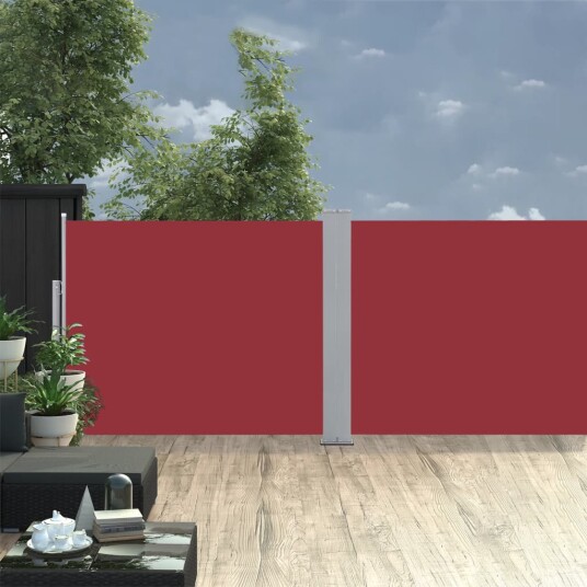 vidaXL Uttrekkbar sidemarkise 140x1000 cm rød