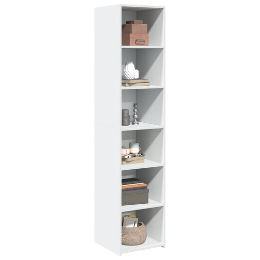 Highboard hvit 40x41x185 cm konstruert tre