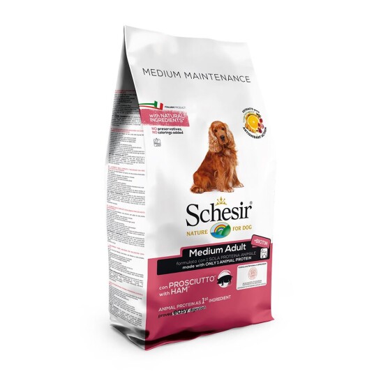 Schesir Dog Dry Medium/Large Vedlikeholdsskinke For Hund Medium/Large Sett %: 2 X 12 kg