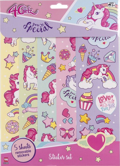 4-Girlz Klistremerkepakke 5 Ark 29x22 cm