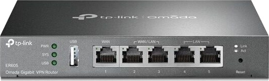 TP-Link Omada ER605 Gigabit VPN Router med 4 WAN-porter, Sort TP-Link Omada ER605 Gigabit VPN Router med 4 WAN-porter, Sort