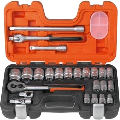 Bahco S240 Pipenøkkelsett 1/2", 24 deler med stål hoder
