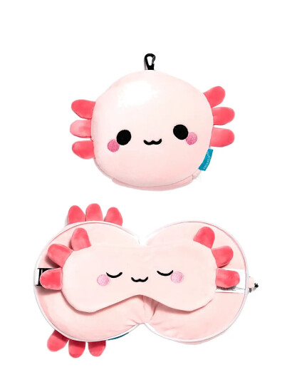 Puckator Relaxeazzz Panda Plush Travel Pillow & Eye Mask - Pink - ONE SIZE