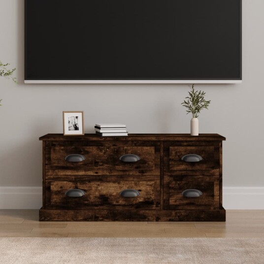 vidaXL TV-benk røkt eik 100x35,5x45 cm konstruert tre