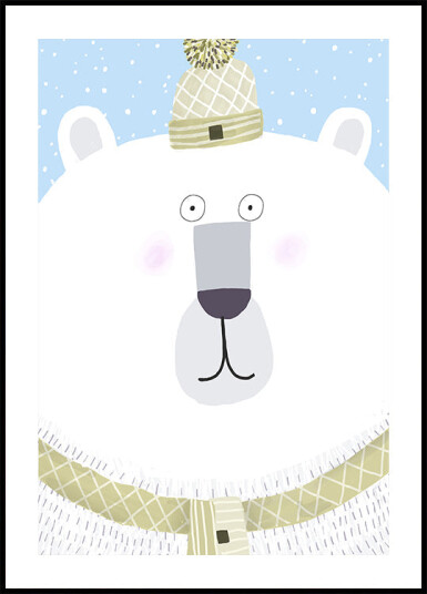 Polar Bear with Winter Hat and Scarf by Carla Daly Plakat Plakat / 40x50cm