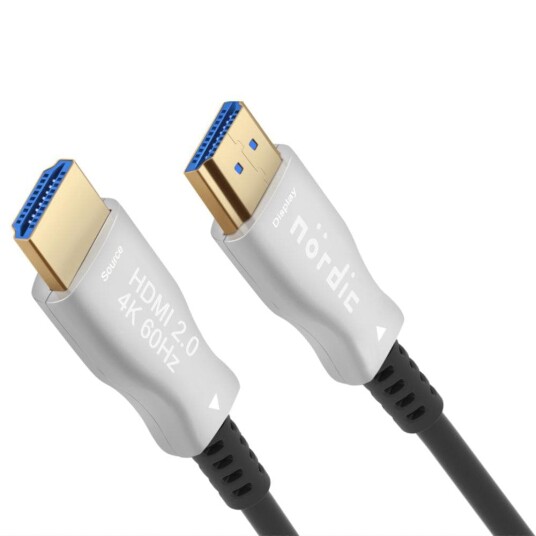 NÖRDIC 15m Active Aoc Fiber Optical HDMI 2.0 4K 60Hz 18Gbps Edid CEC HDR Arc Dolby DTS HD
