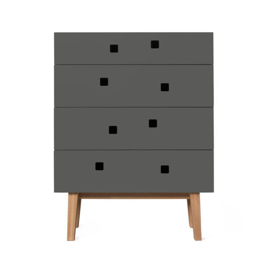 Zweed Peep B3 kommode slate grey, retro, eikestativ