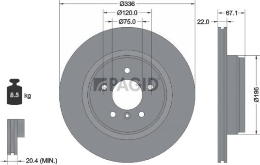 PAGID 54379NHC Bremseskive