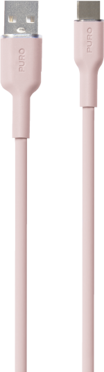 PURO ICON SOFT Cable USB-A to USB-C, 1.5m, pink