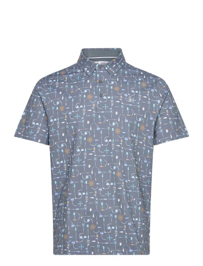 Original Penguin Golf Beer Pong Printed Polo   Grey   S