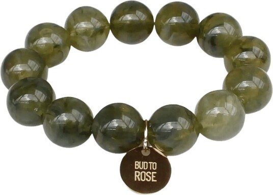 Bud To Rose Velvet Resin Bracelet Mix   Green   ONE SIZE